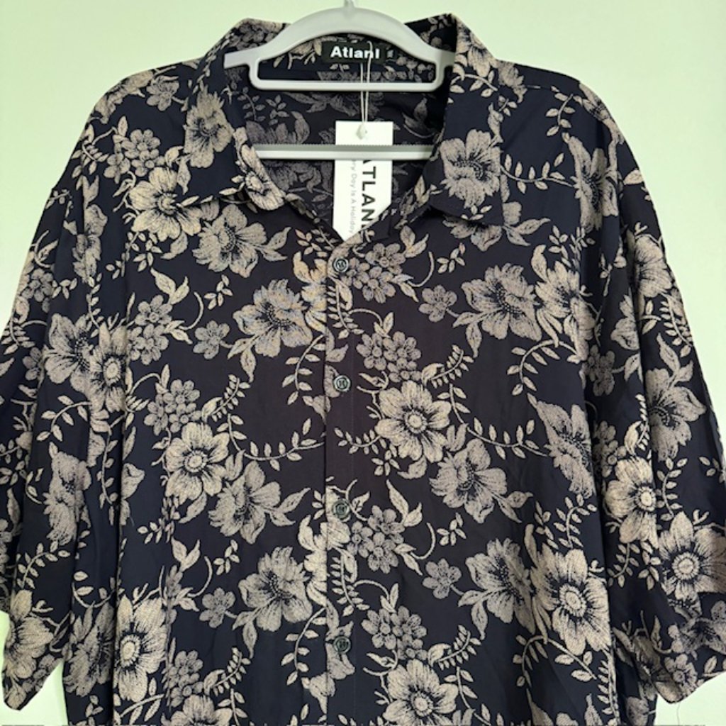 Atlanl Men's Floral Short Sleeve Button Shirt Size Xxl New!!! — image 3 of 5
